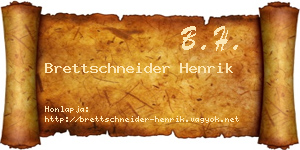 Brettschneider Henrik névjegykártya